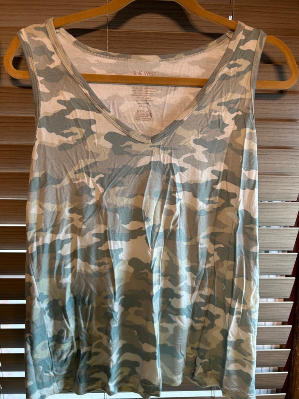 Nine West Camo V-Neck Tank